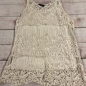 Cream lace tank top
